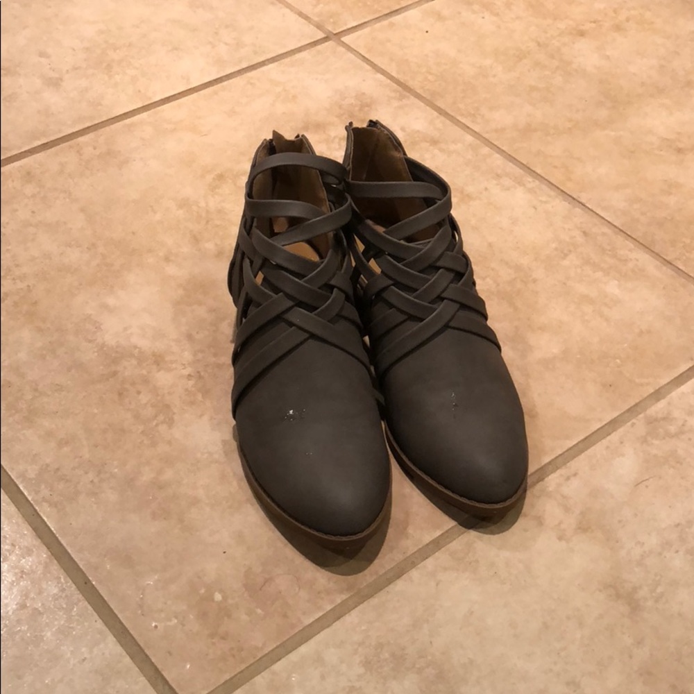 NWOT grey booties from Charlotte Russe.